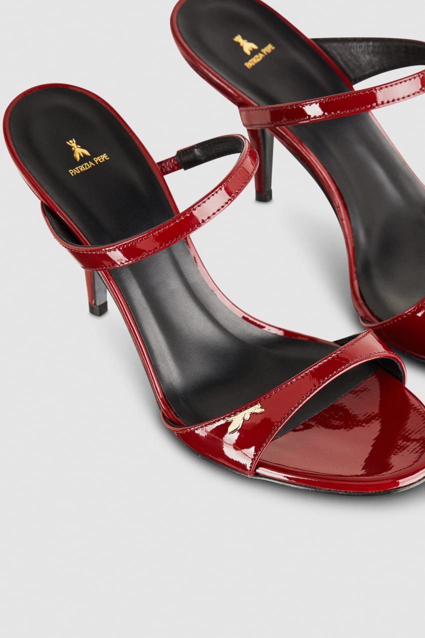 Red Patrizia Pepe Patent Leather Heeled Sandals | VRYHTJL-68