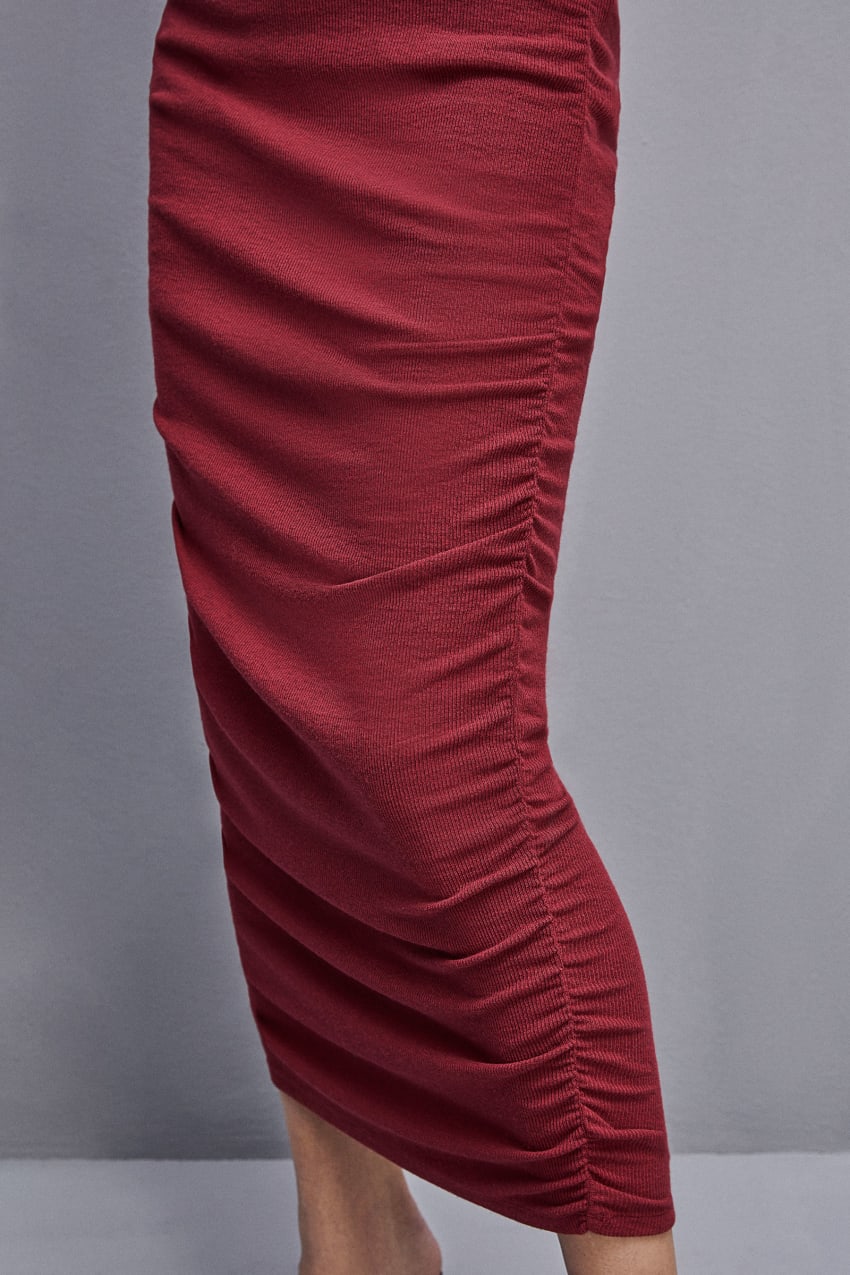 Red Patrizia Pepe Ribbed Viscose Dress | ZRBIMJA-06