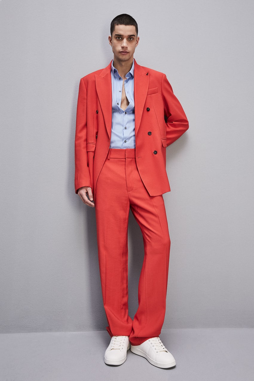 Red Patrizia Pepe Slim Fit Pants With French Pockets | GUEZDJO-02