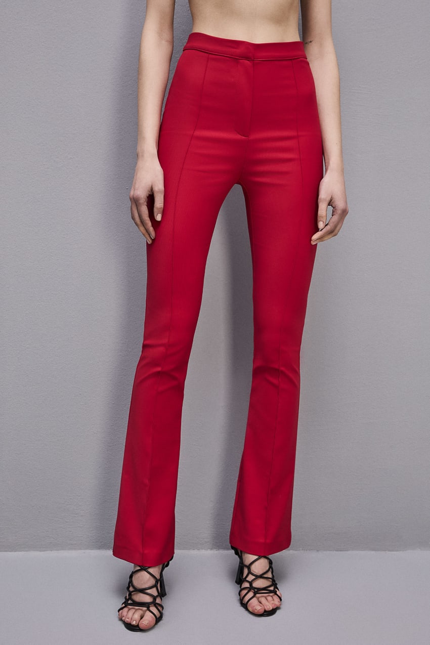 Red Patrizia Pepe Slim Flare Pants | RPLTDHQ-80