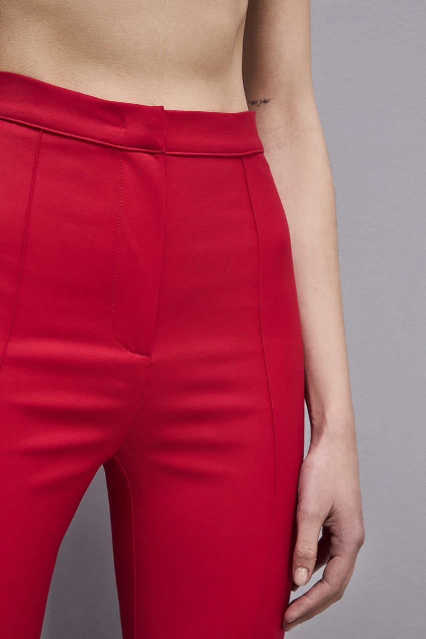 Red Patrizia Pepe Slim Flare Pants | RPLTDHQ-80