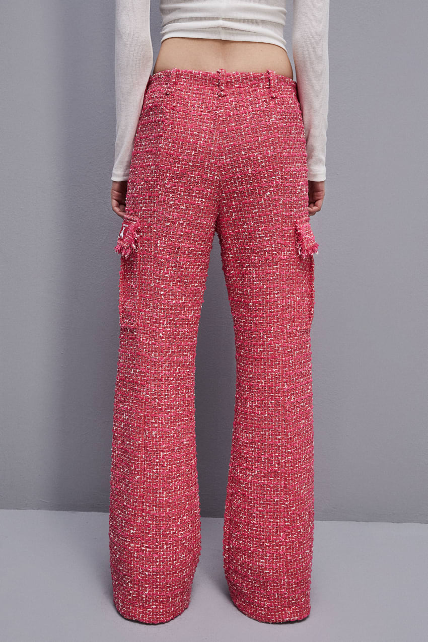 Red Patrizia Pepe Tweed Cargo Pants | UJYIQPC-53