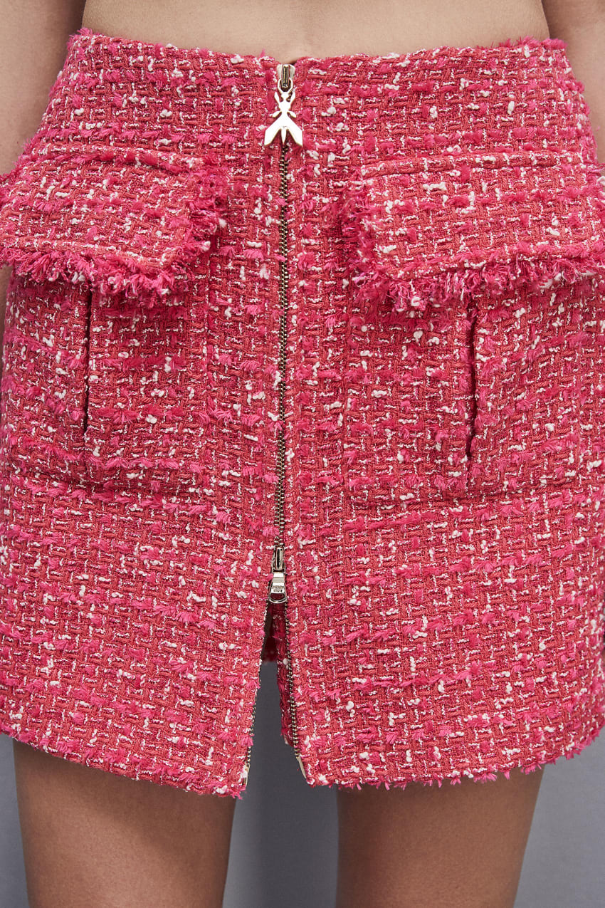 Red Patrizia Pepe Tweed Miniskirt With Zipper | YOMAKGH-19