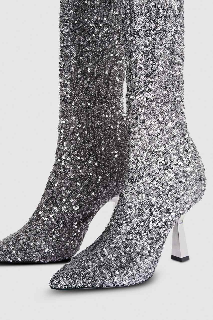 S274 Patrizia Pepe Heeled Sequined Boots | TNLCWKJ-94