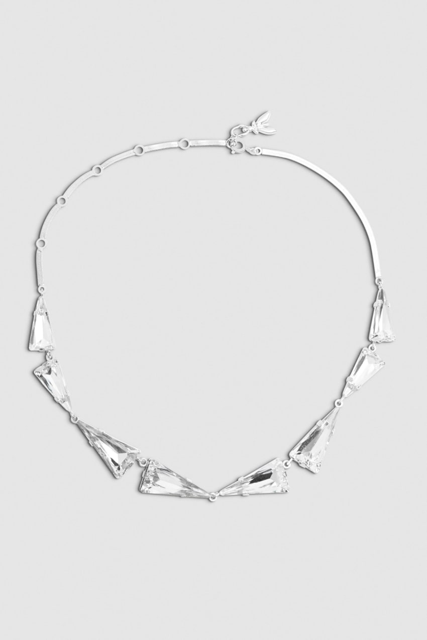 Silver Patrizia Pepe Brass And Glass Necklace | SBUZJDM-42