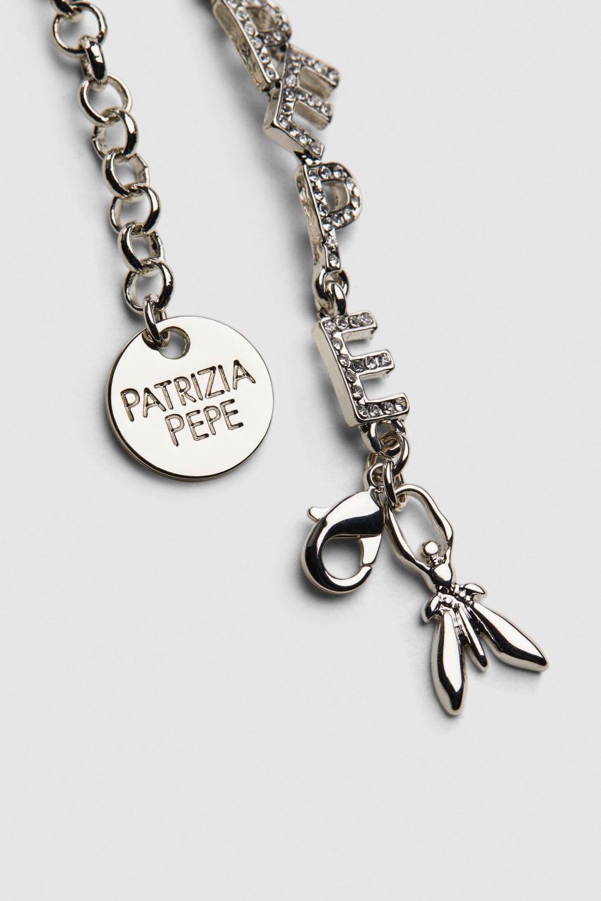 Silver Patrizia Pepe Brass Bracelet With Rhinestones | QCIYWBD-75