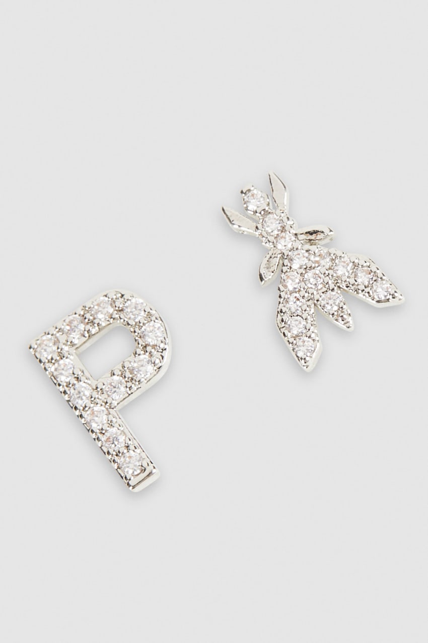 Silver Patrizia Pepe Earrings With Rhinestones | RHDQEAC-19