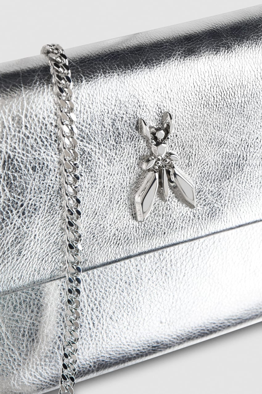 Silver Patrizia Pepe Fly Ceremony Clutch | GXWEION-03