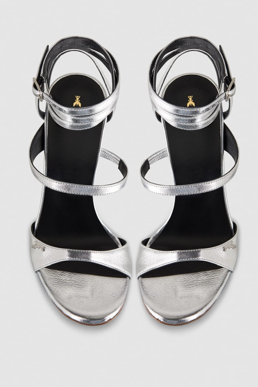 Silver Patrizia Pepe Sandals With Heel And Ankle Strap | LBIPJSU-79