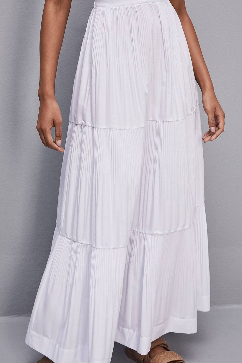 White Patrizia Pepe Ankle-length Bare-back Pleated Dress | SHXWRBD-65