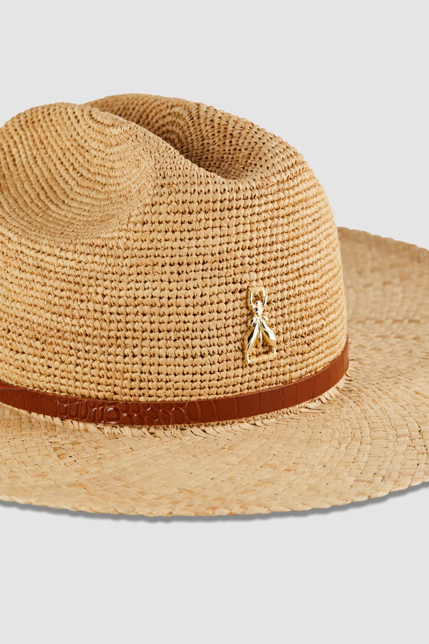 White Patrizia Pepe Cowboy Hat With Leather Strap | RXKYPBZ-82