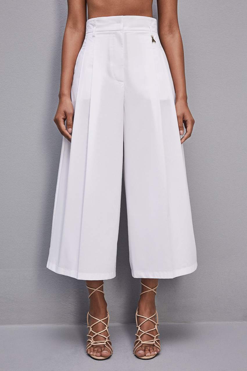 White Patrizia Pepe Cropped Over Fit Pants | OPAXLQH-84