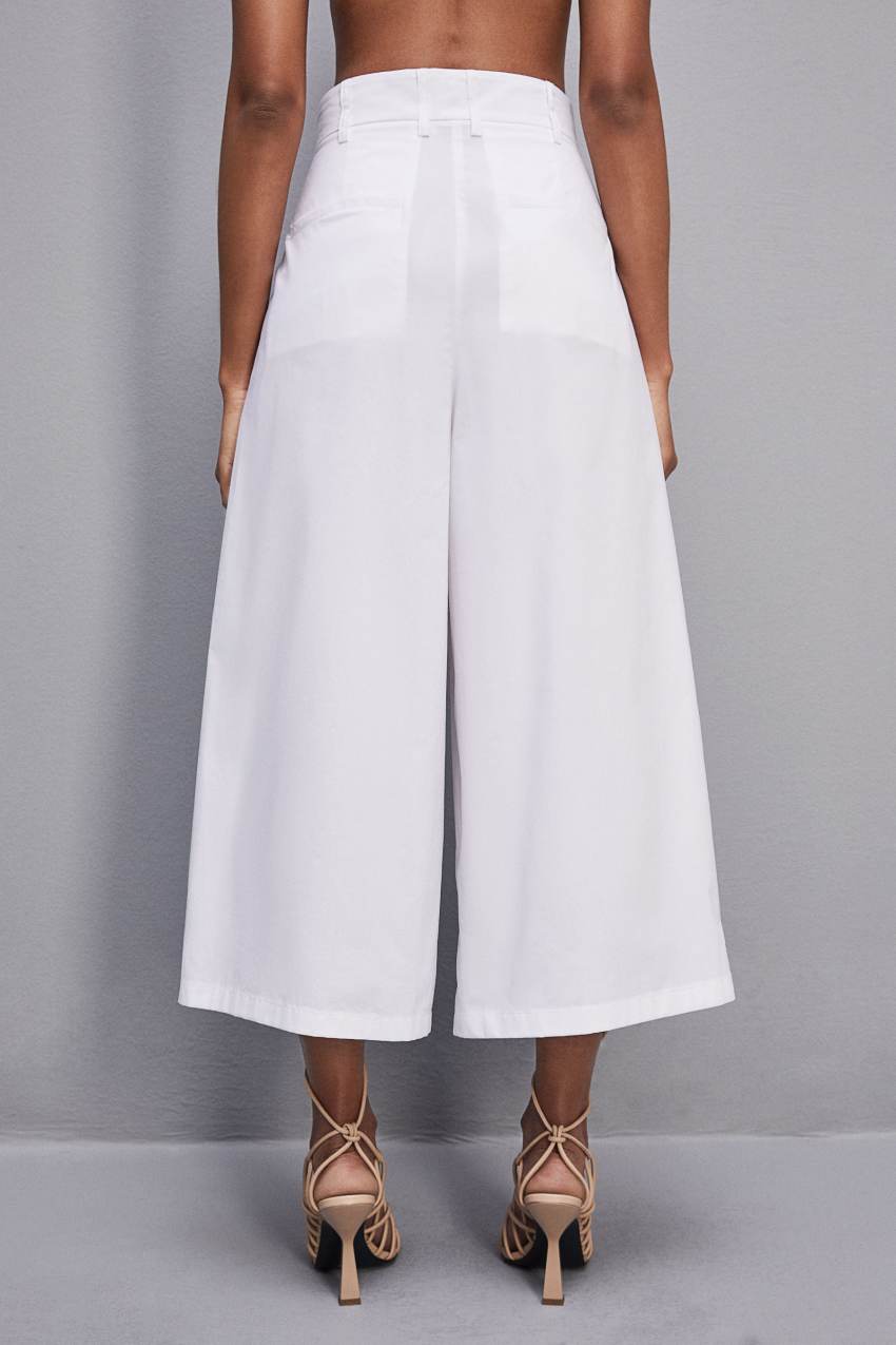 White Patrizia Pepe Cropped Over Fit Pants | OPAXLQH-84