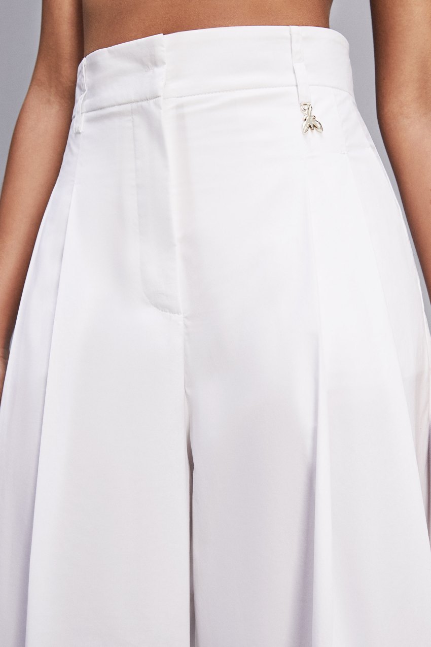 White Patrizia Pepe Cropped Over Fit Pants | OPAXLQH-84