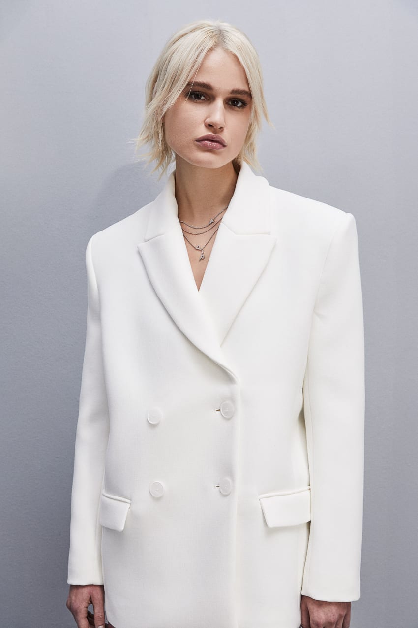 White Patrizia Pepe Double-breasted Over Peacoat | APZTNFQ-75