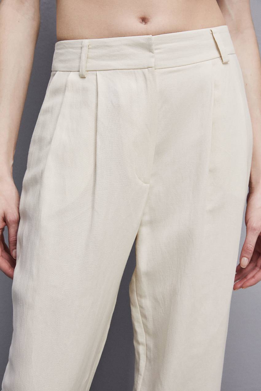 White Patrizia Pepe Essential Certified Viscose Pants | YOHJIQX-46