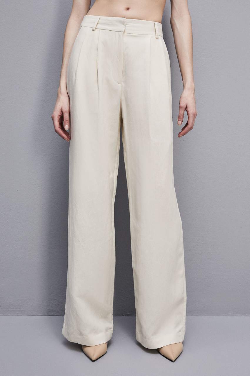 White Patrizia Pepe Essential Certified Viscose Pants | YOHJIQX-46