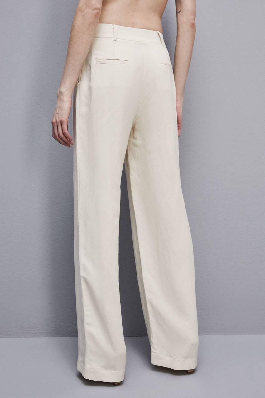 White Patrizia Pepe Essential Certified Viscose Pants | YOHJIQX-46