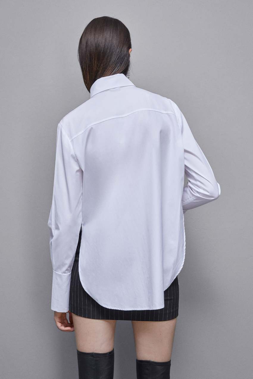 White Patrizia Pepe Essential Cotton Shirt With Pocket | CITQUFW-80