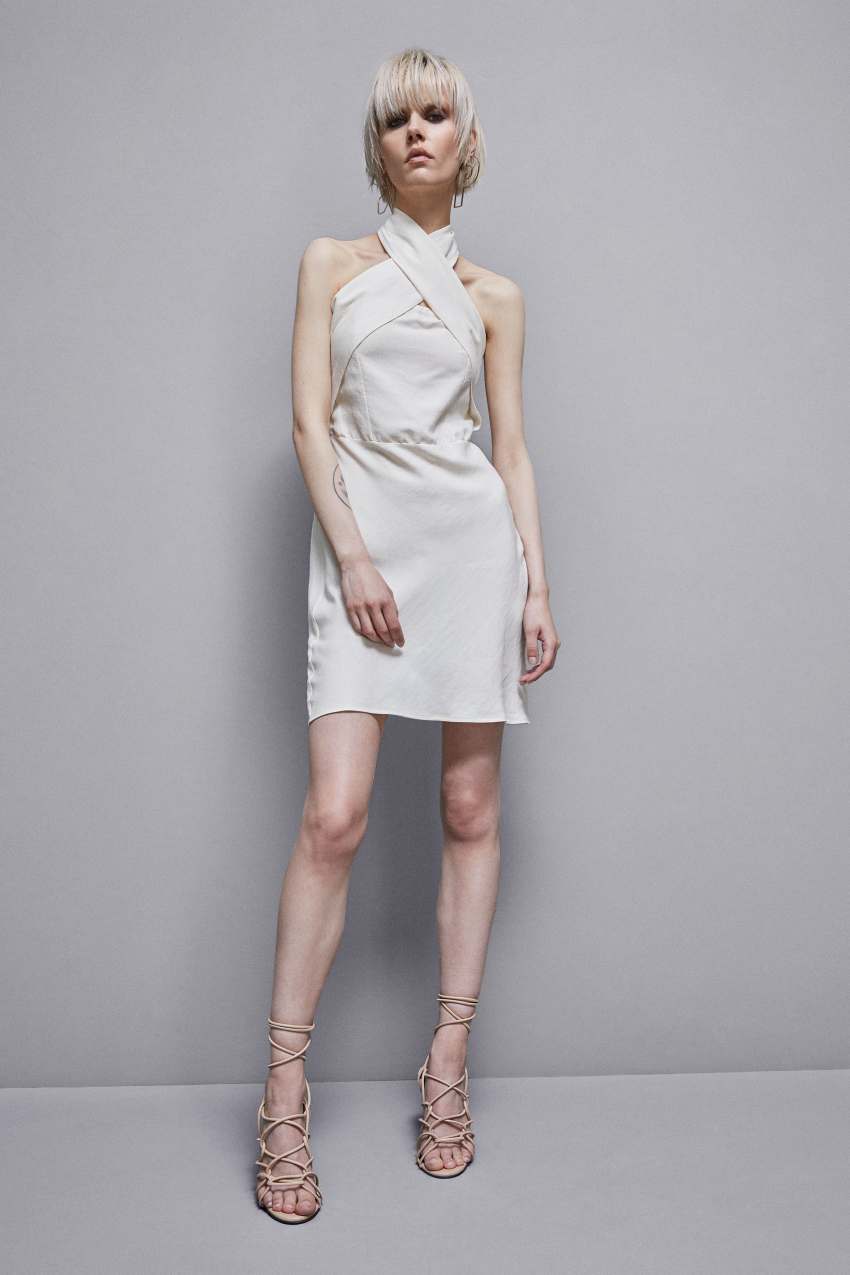 White Patrizia Pepe Essential Slim Dress In Certified Viscose | KNGJIUB-68