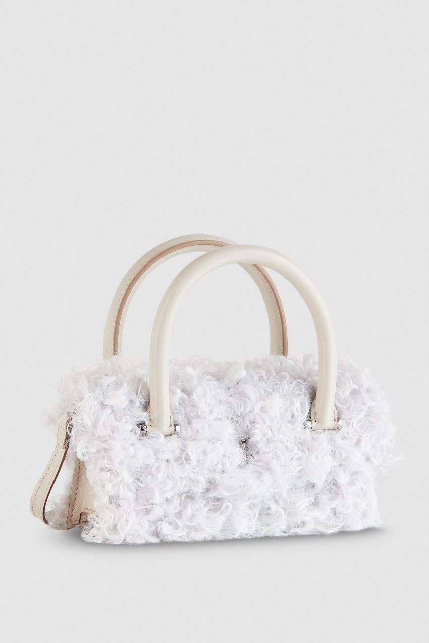 White Patrizia Pepe Fly Bamby Fluffy Bag | WDXROYM-76