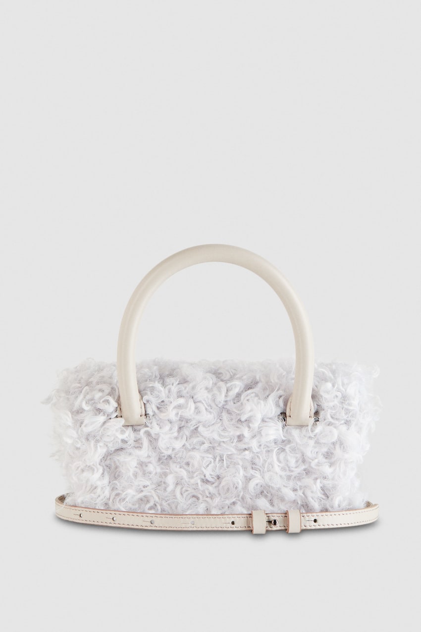 White Patrizia Pepe Fly Bamby Fluffy Bag | WDXROYM-76