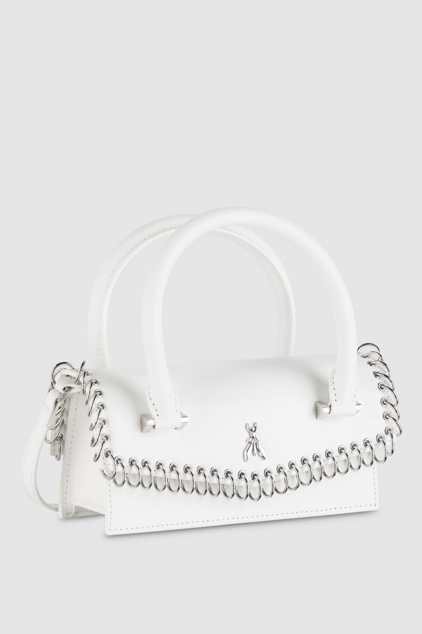 White Patrizia Pepe Fly Bamby Piercing Shoulder Bag | UKNHPRX-03