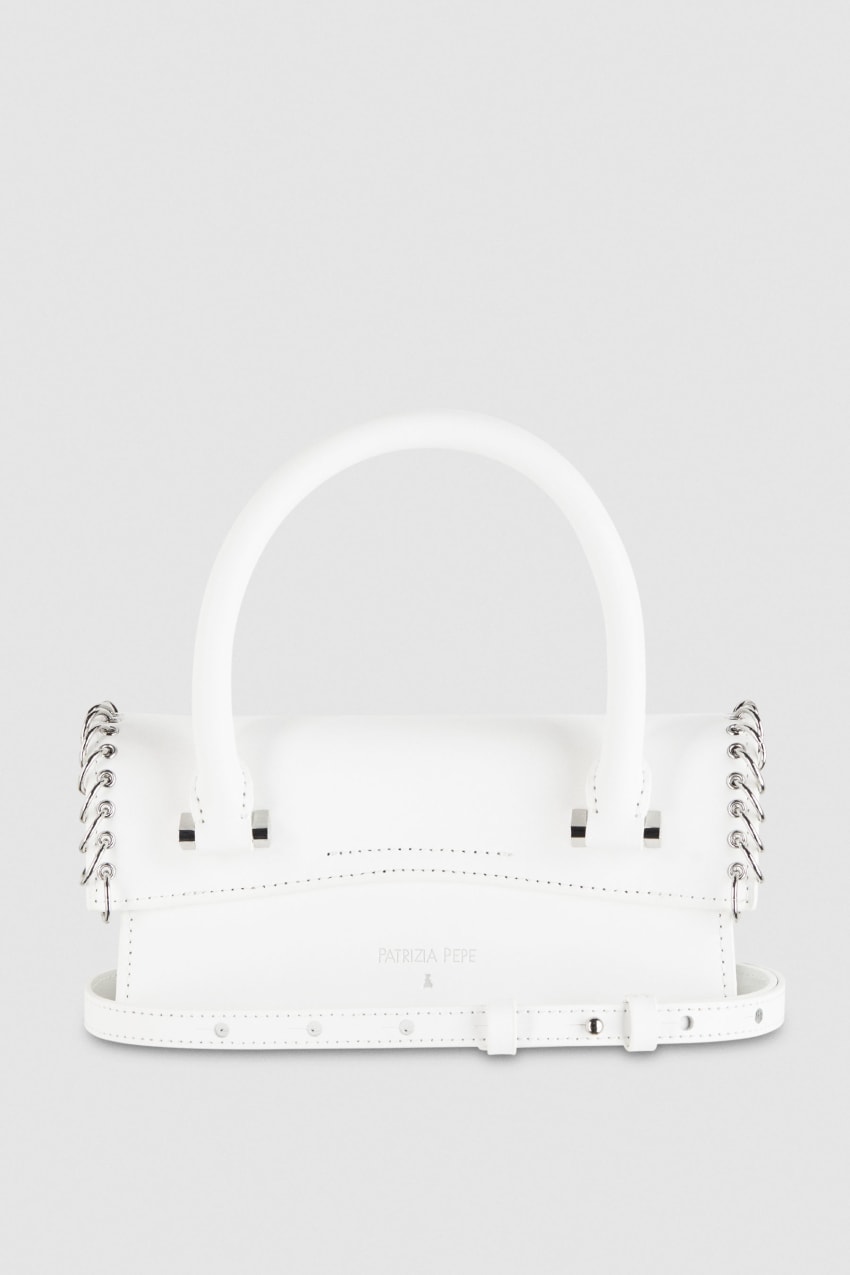 White Patrizia Pepe Fly Bamby Piercing Shoulder Bag | UKNHPRX-03