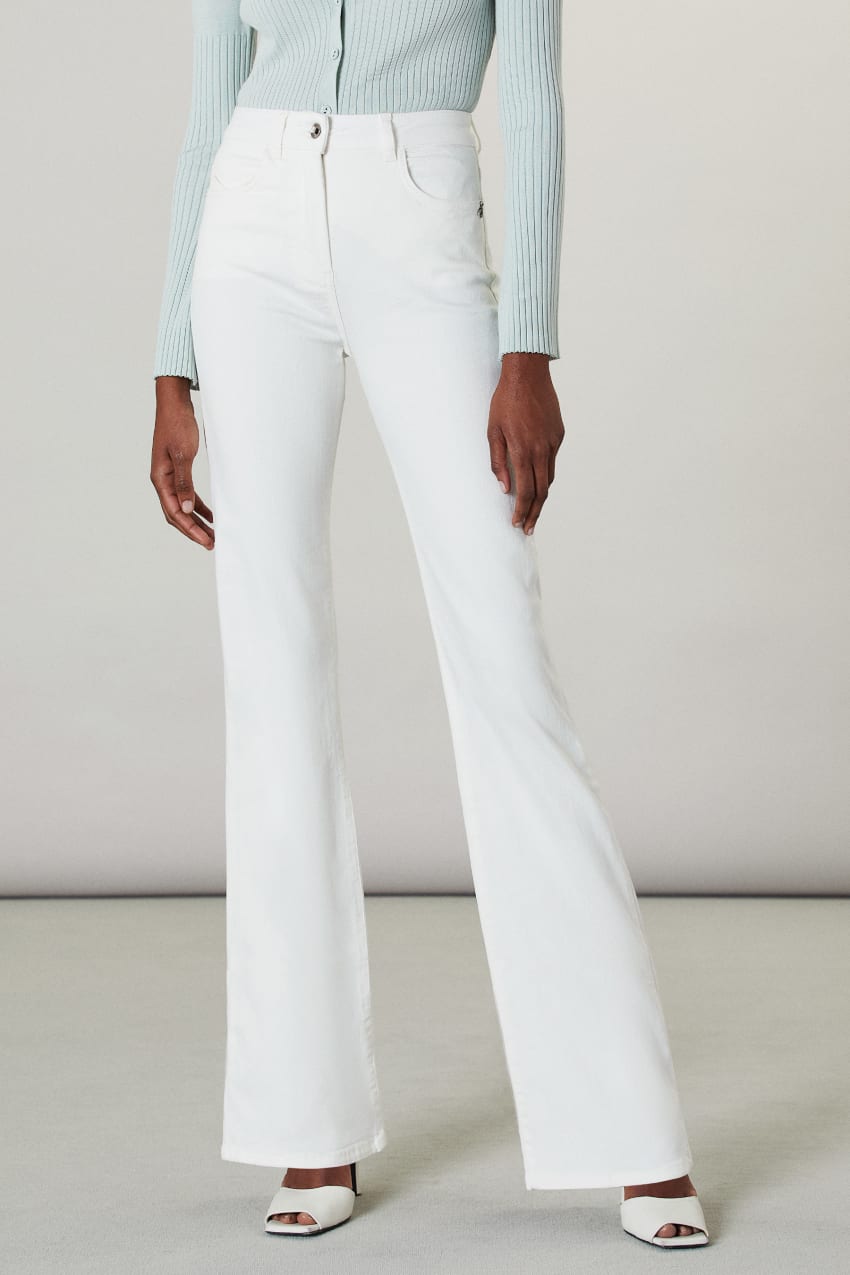 White Patrizia Pepe Fly Embroidery Jeggings | OZJXLTP-86