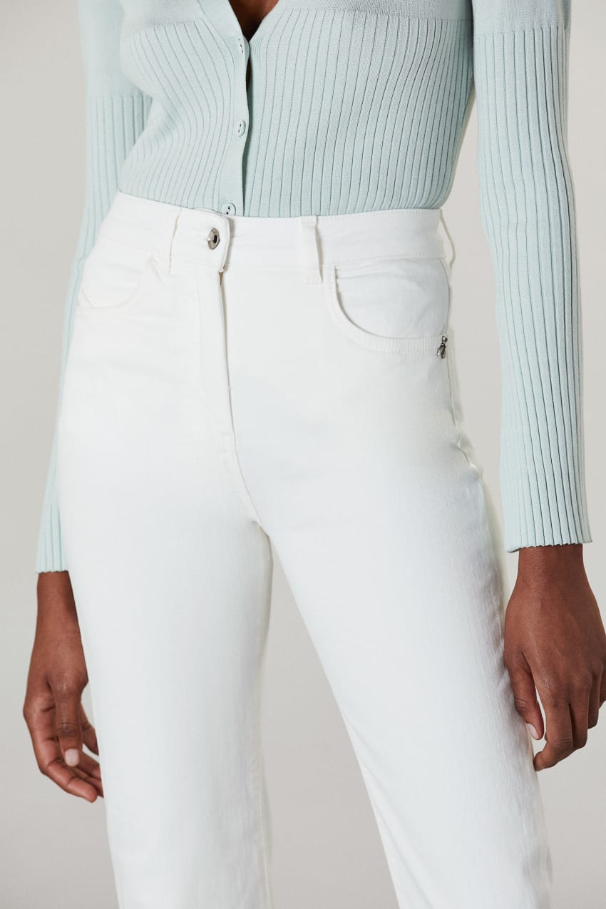 White Patrizia Pepe Fly Embroidery Jeggings | OZJXLTP-86