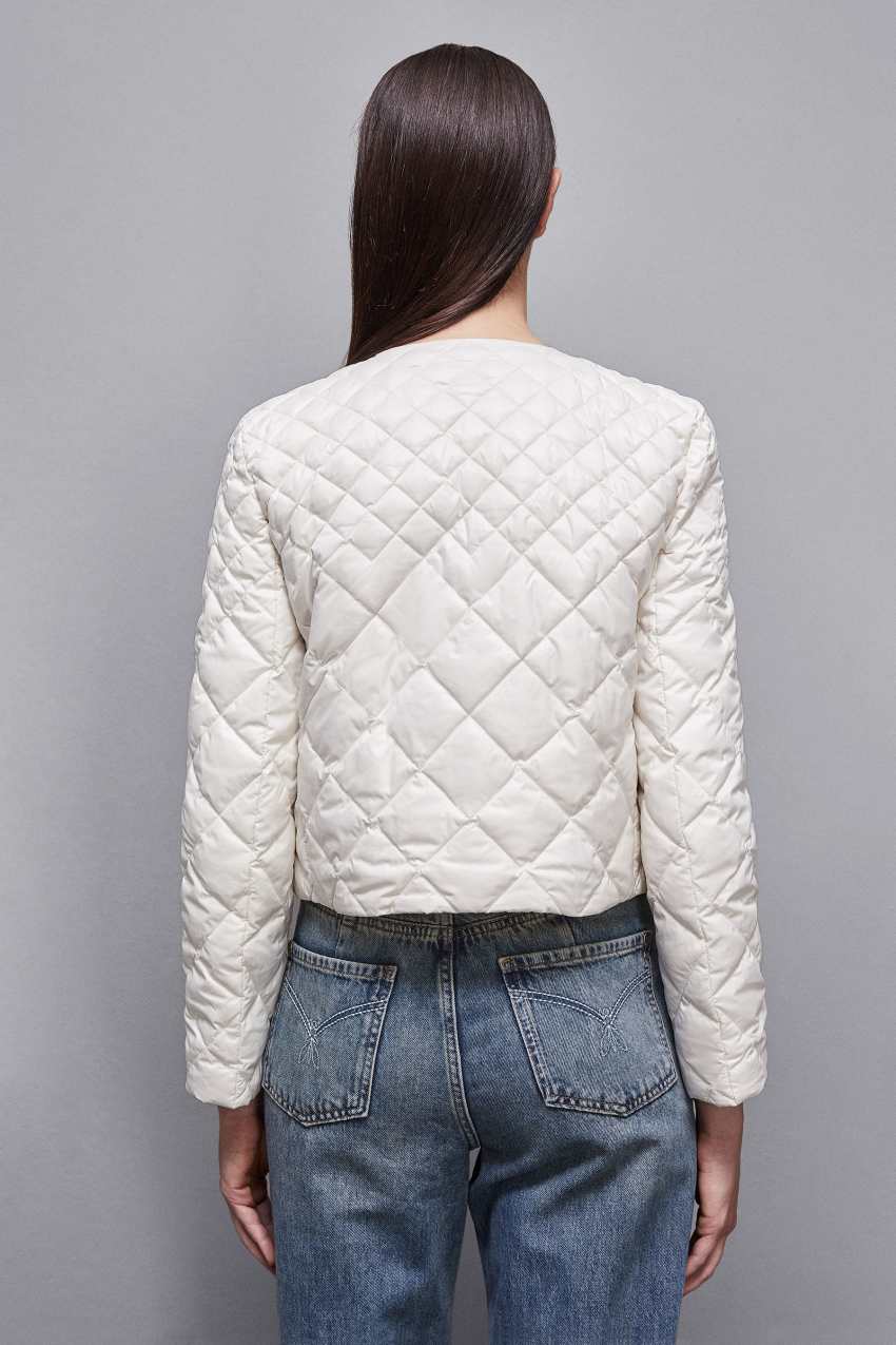 White Patrizia Pepe Glossy Nylon Padded Jacket | JWLCHAX-73