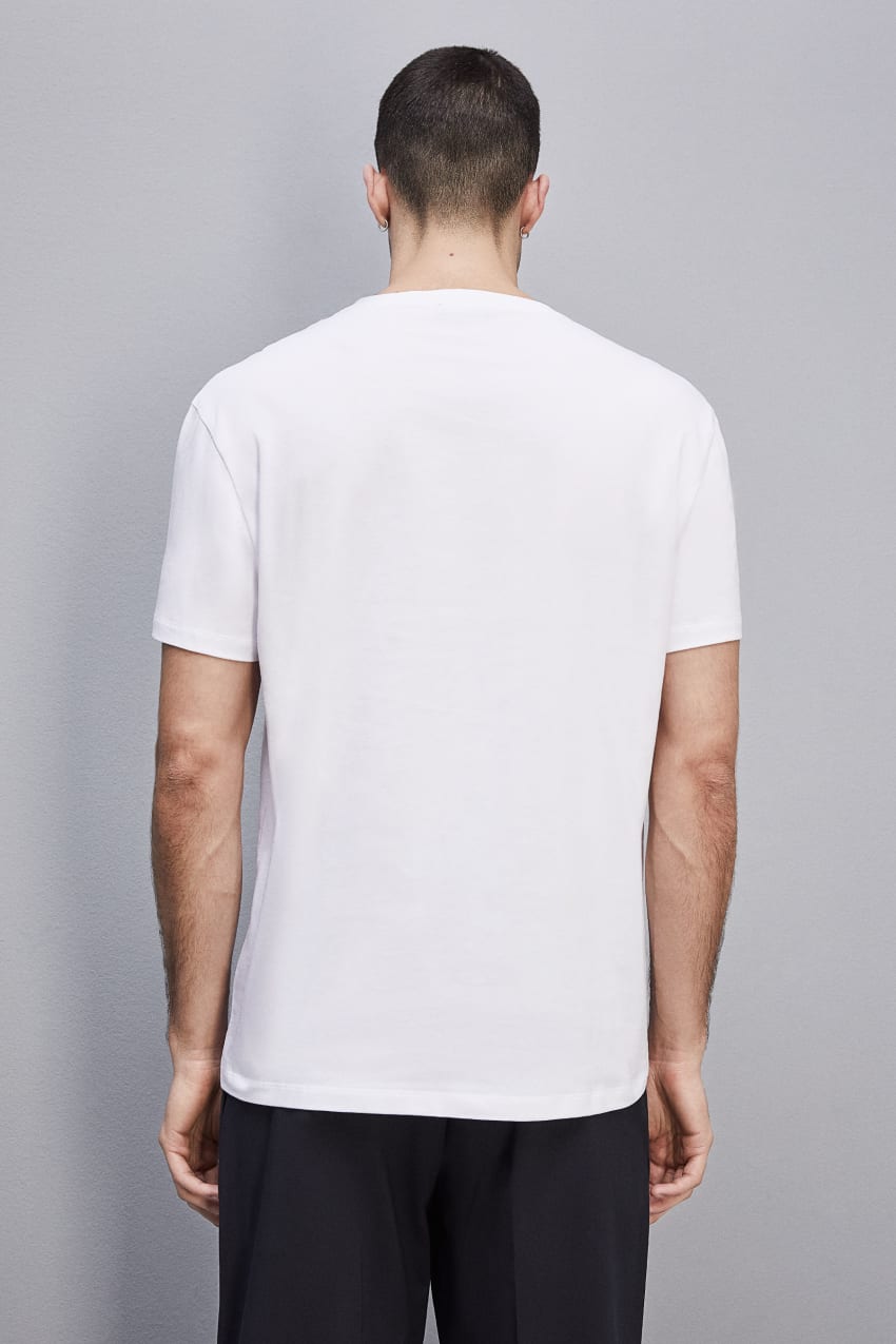 White Patrizia Pepe Pima Cotton Jersey T-shirt With Logo | DUCXQGH-01