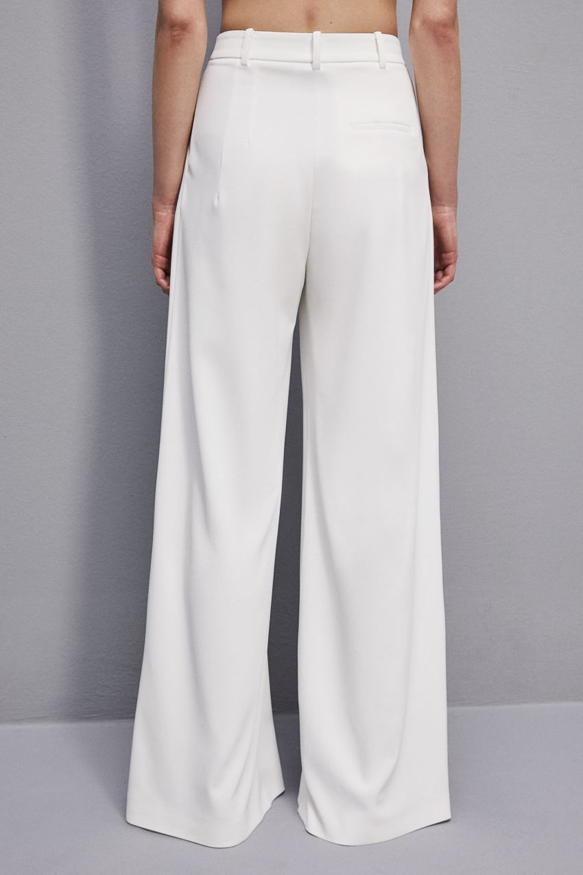 White Patrizia Pepe Pleated Pants In Fluid Twill | ICQKTJM-73