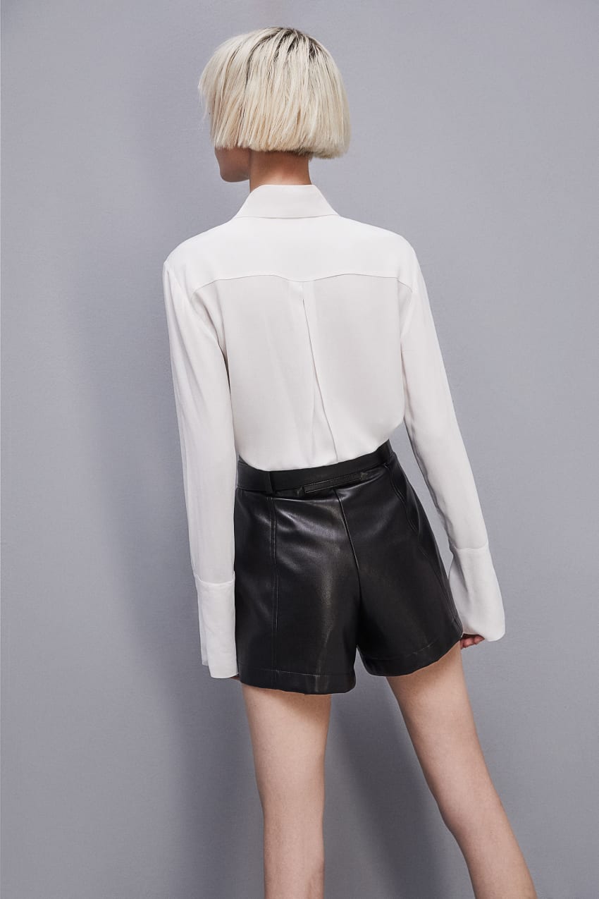 White Patrizia Pepe Shirt With High Cuffs | EZWCOQY-74