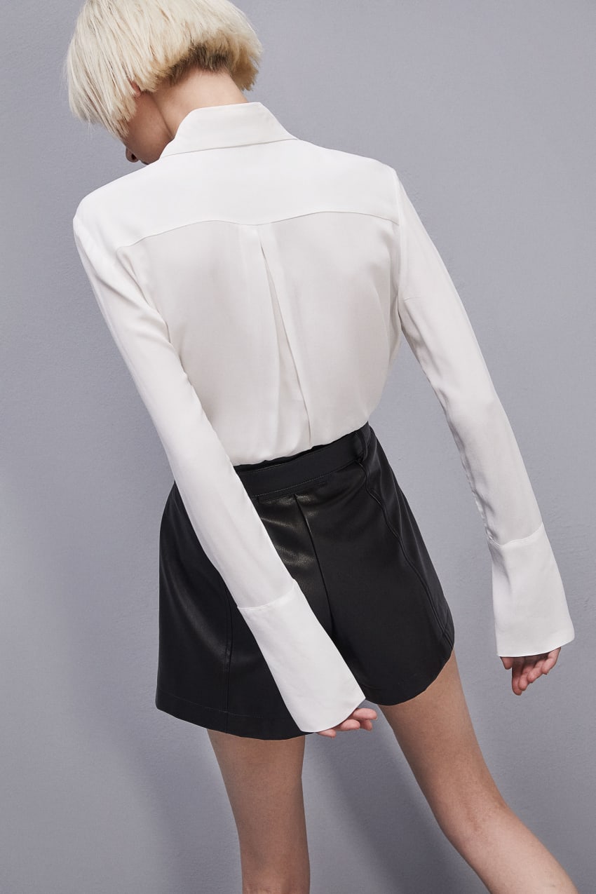 White Patrizia Pepe Shirt With High Cuffs | EZWCOQY-74