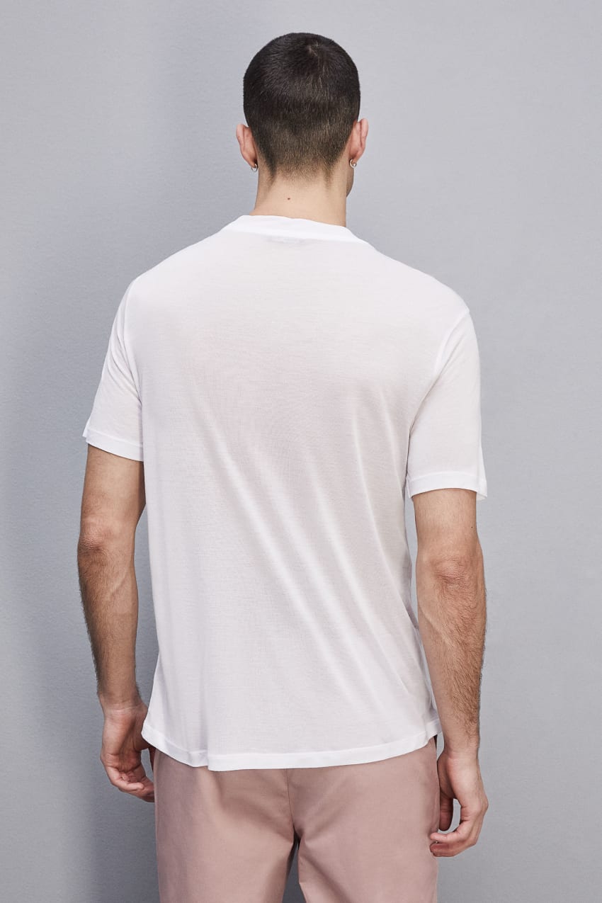 White Patrizia Pepe Short Sleeve Jersey T-shirt | YZFSGJE-96