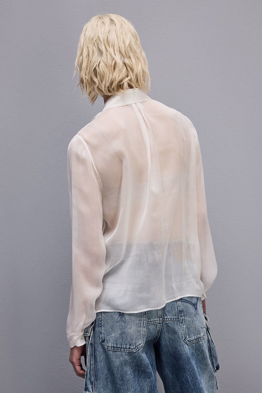 White Patrizia Pepe Silk Voile Shirt | AYLRKQH-01