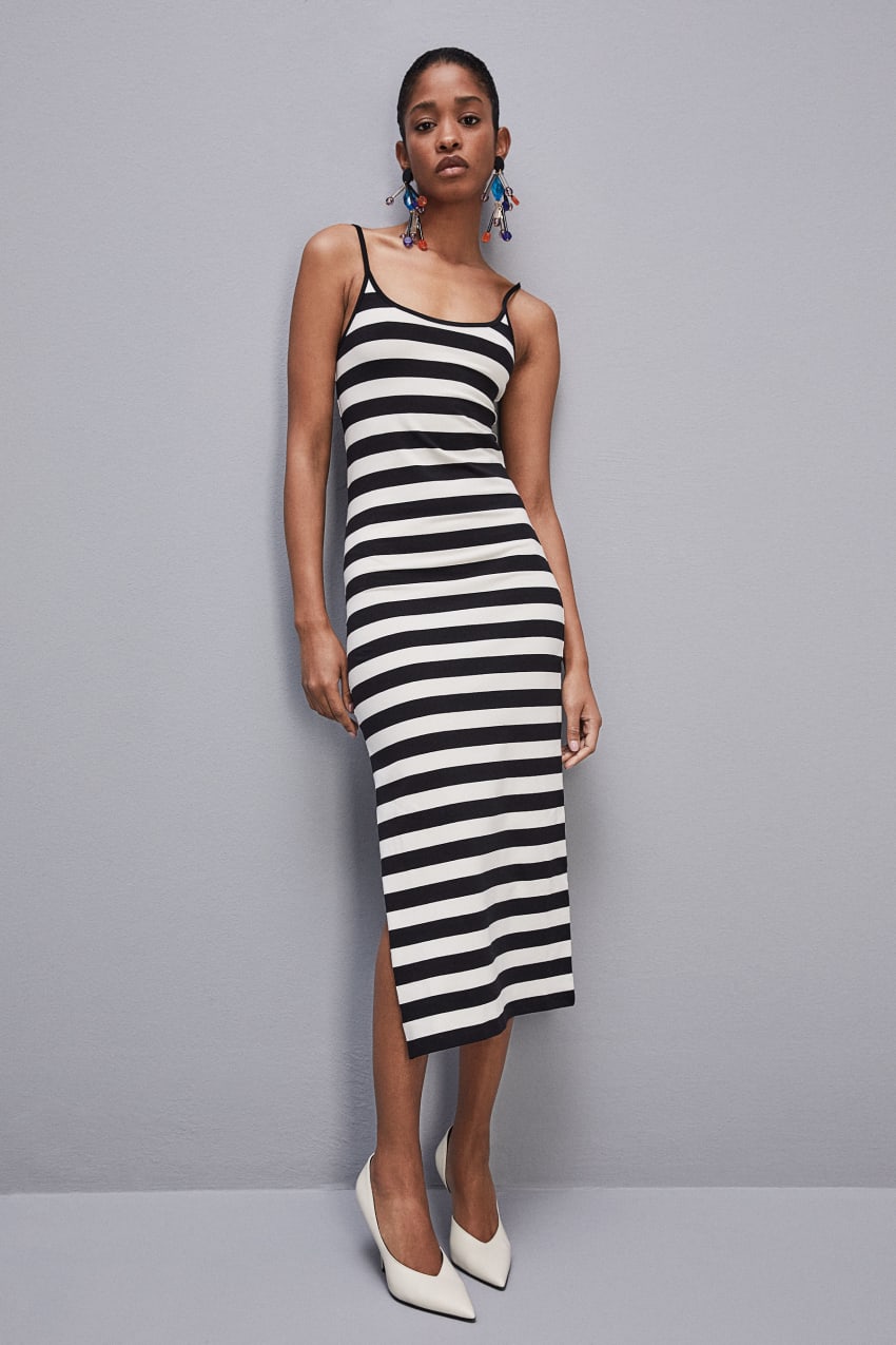 White Patrizia Pepe Slim Jersey Dress With Cotton Straps | DBUJVXO-58