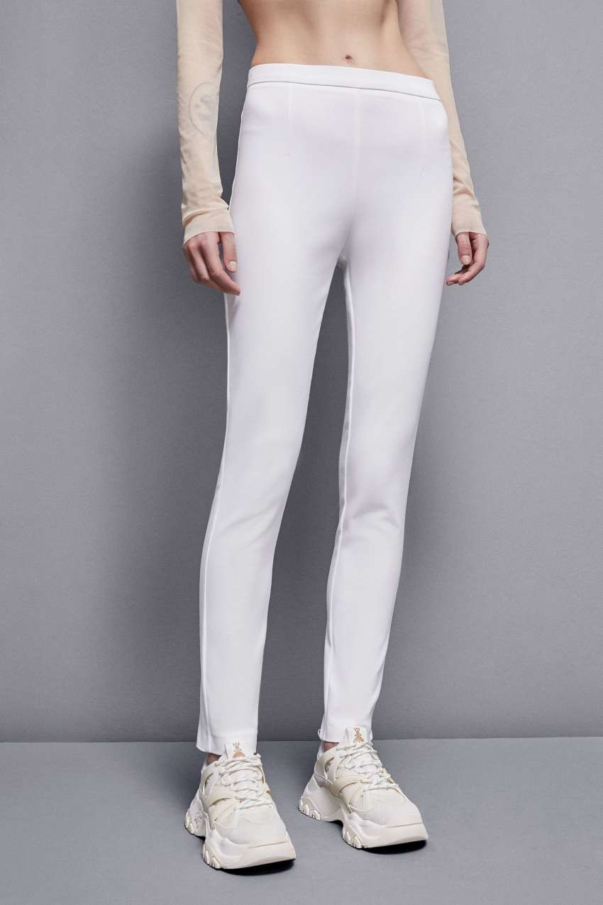 White Patrizia Pepe Slim Pants | JVRCATU-04