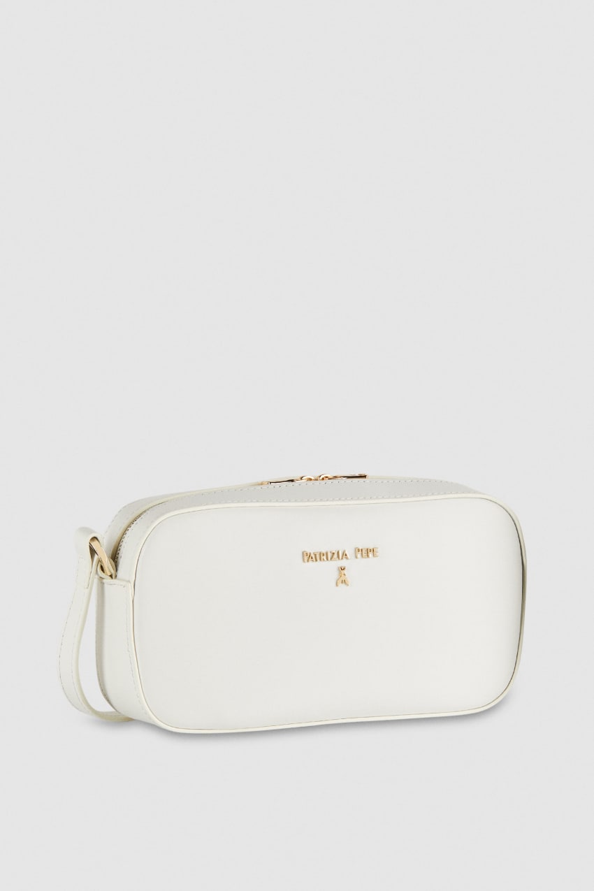 White Patrizia Pepe Small Graphic Case Shoulder Bag | BGXMZIE-02