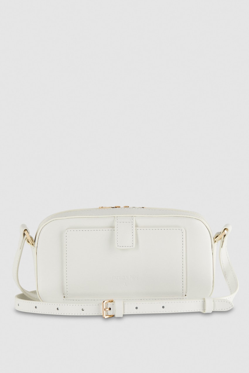 White Patrizia Pepe Small Graphic Case Shoulder Bag | BGXMZIE-02