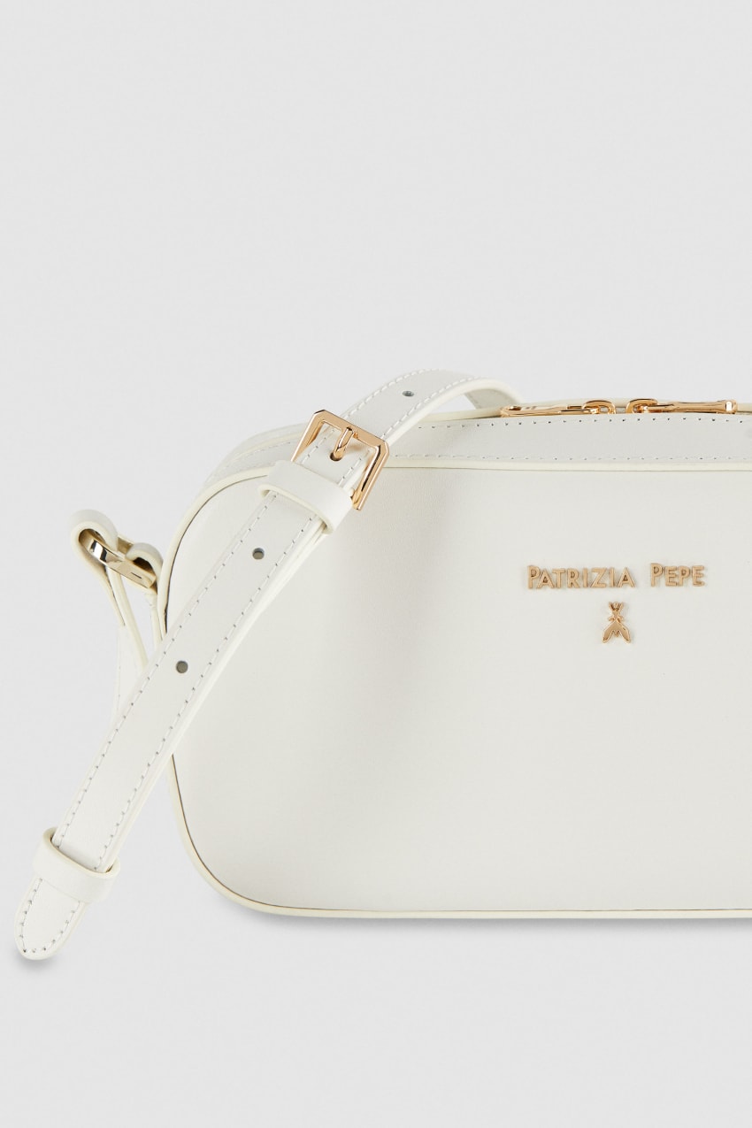 White Patrizia Pepe Small Graphic Case Shoulder Bag | BGXMZIE-02