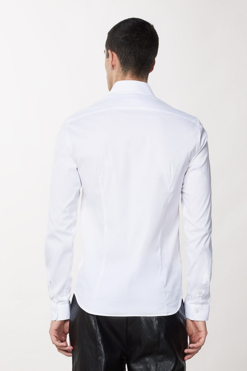 White Patrizia Pepe Stretch Poplin Shirt | PIQEJBR-82