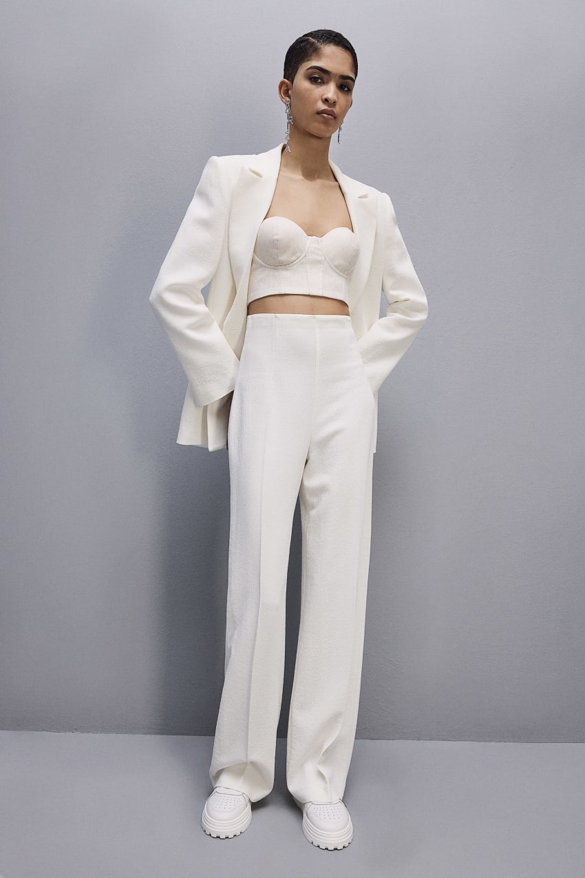 White Patrizia Pepe Viscose Palazzo Pants | XKFJTSO-09