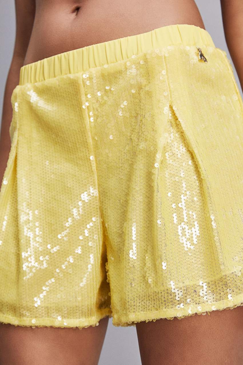 Yellow Patrizia Pepe All-over Sequin Short | BSLUHJE-84