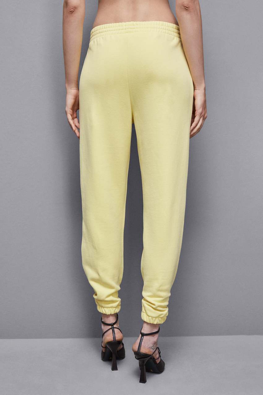 Yellow Patrizia Pepe Cotton Fleece Jogger Pants | FXNYTJK-60