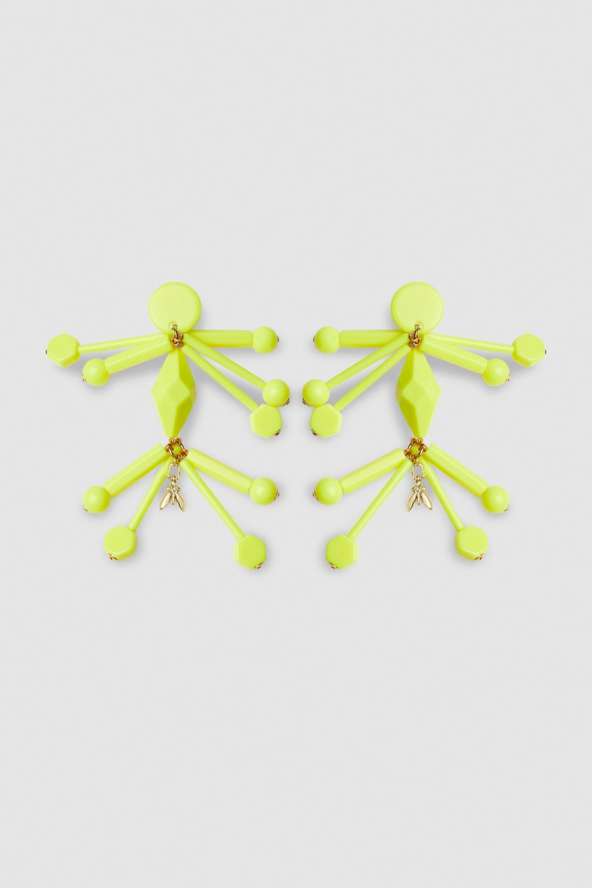 Yellow Patrizia Pepe Earrings With Techno Pop Fly Appliqué | NERTBPJ-82