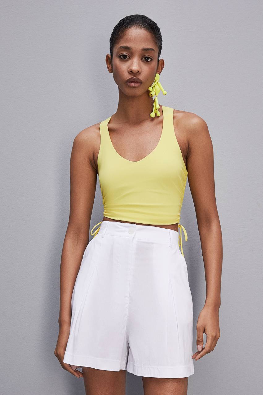 Yellow Patrizia Pepe Essential Stretch Jersey Sleeveless Top | UHCTSML-78