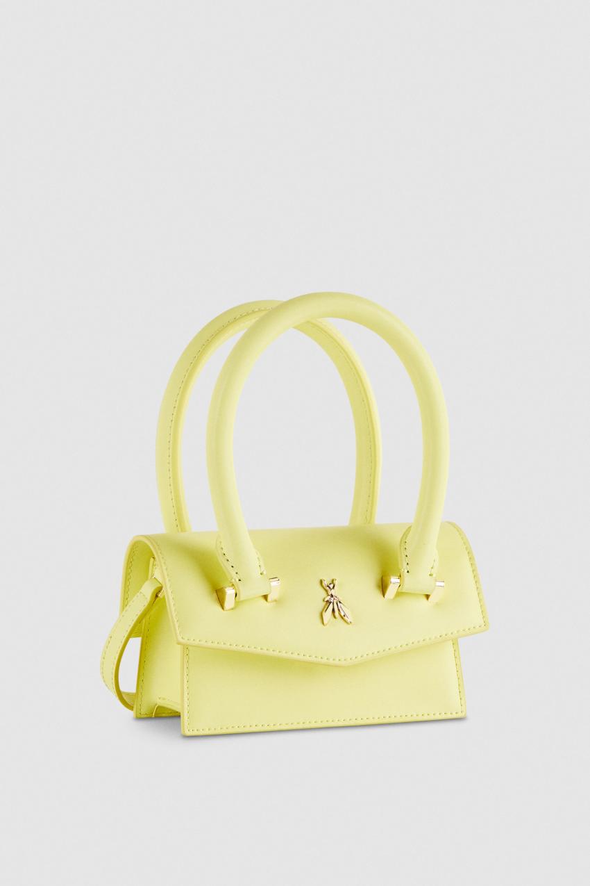 Yellow Patrizia Pepe Fly Bamby Leather Mini Shoulder Bag | LMGWYEV-01