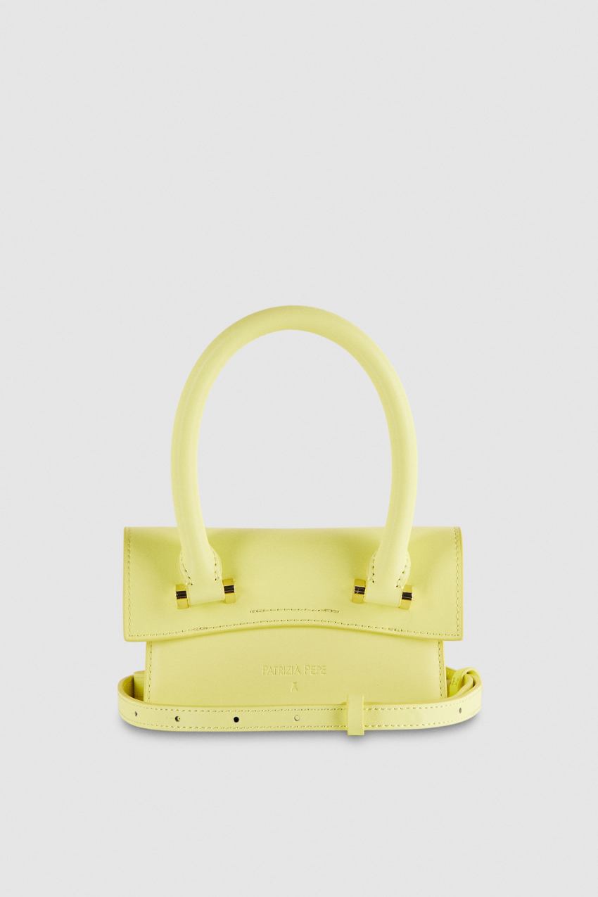 Yellow Patrizia Pepe Fly Bamby Leather Mini Shoulder Bag | LMGWYEV-01